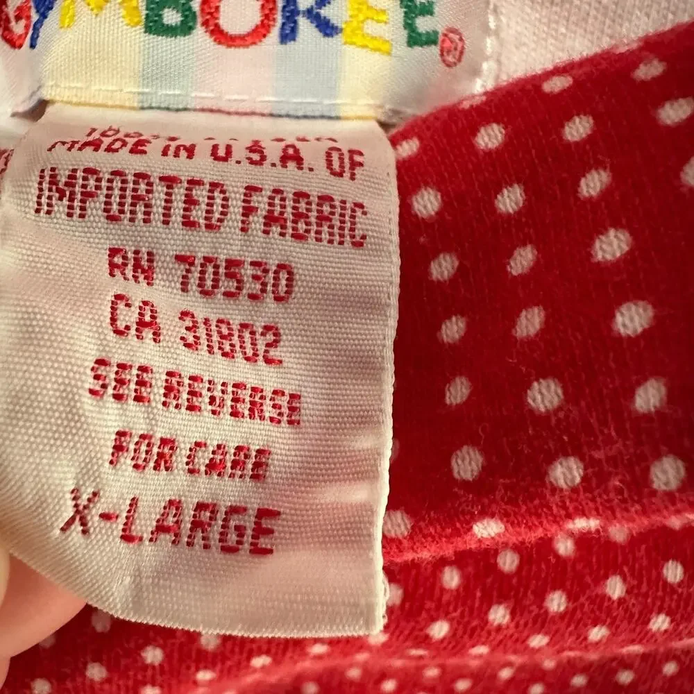 Vintage Gymboree Girls XL Long Sleeve Shirt Polka Dot Red Rainbow Tag Pullover